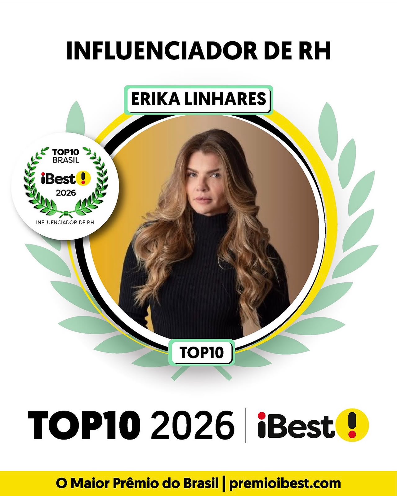 Erika Linhares — TOP 10 Brasil iBest 2026, Influenciador de RH